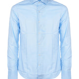 CAMICIA AZZURRA CON POLSINO ROTONDO
