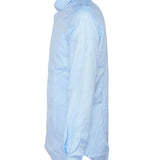 CAMICIA AZZURRA CON POLSINO ROTONDO