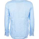 CAMICIA AZZURRA CON POLSINO ROTONDO