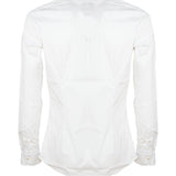 CAMICIA SLIM FIT BIANCA CON POLSINO STONDATO