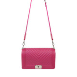 BORSA A TRACOLLA MEDIA FLAT M FUCSIA