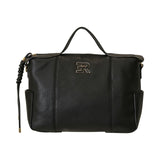 BORSA A MANO VIOLETA NERA