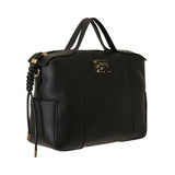 BORSA A MANO VIOLETA NERA