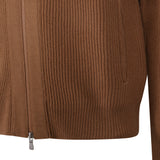 MAGLIA FULLZIP CARAMELLO