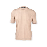 T-SHIRT PARICOLLO MEZZAMANICA TAUPE