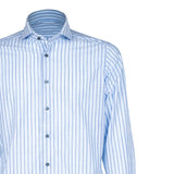 CAMICIA A RIGHE CELESTE E BLUE